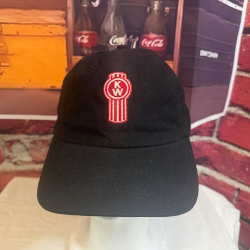 Kenworth Truck Black Cotton Baseball Hat Embroidered Logo Licensed